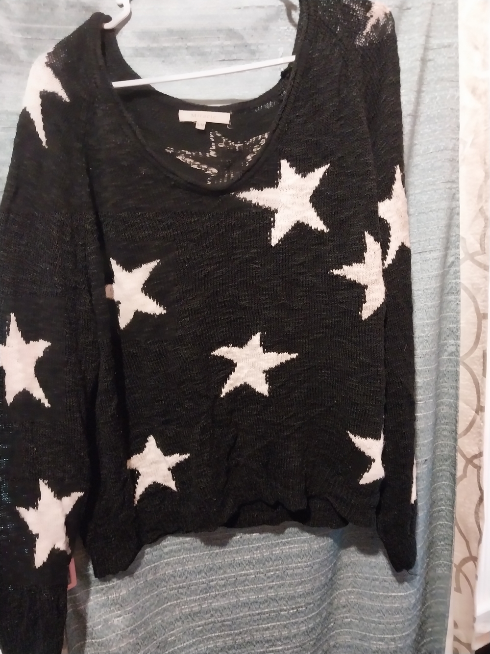 Black Star-Print Women's Sweater
